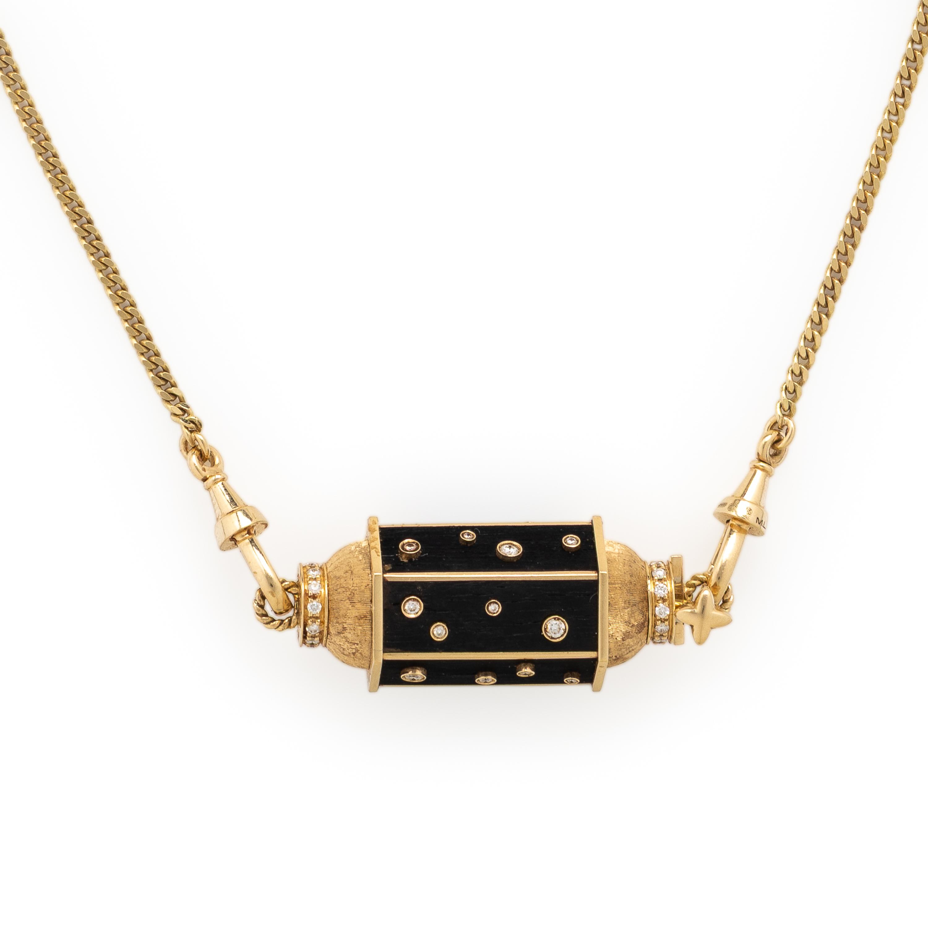 Marie Lichtenberg, 'Dot Locket', Diamond and Yellow Gold Necklace