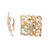 Gabriel Ofiesh, Sterling Silver and Yellow Gold-Plated Woven Earrings