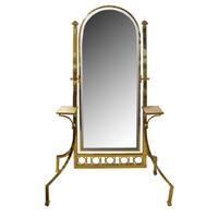 A Brass Dressing Mirror 46" W x 19" D x 76.5" H — France, Circa 1930