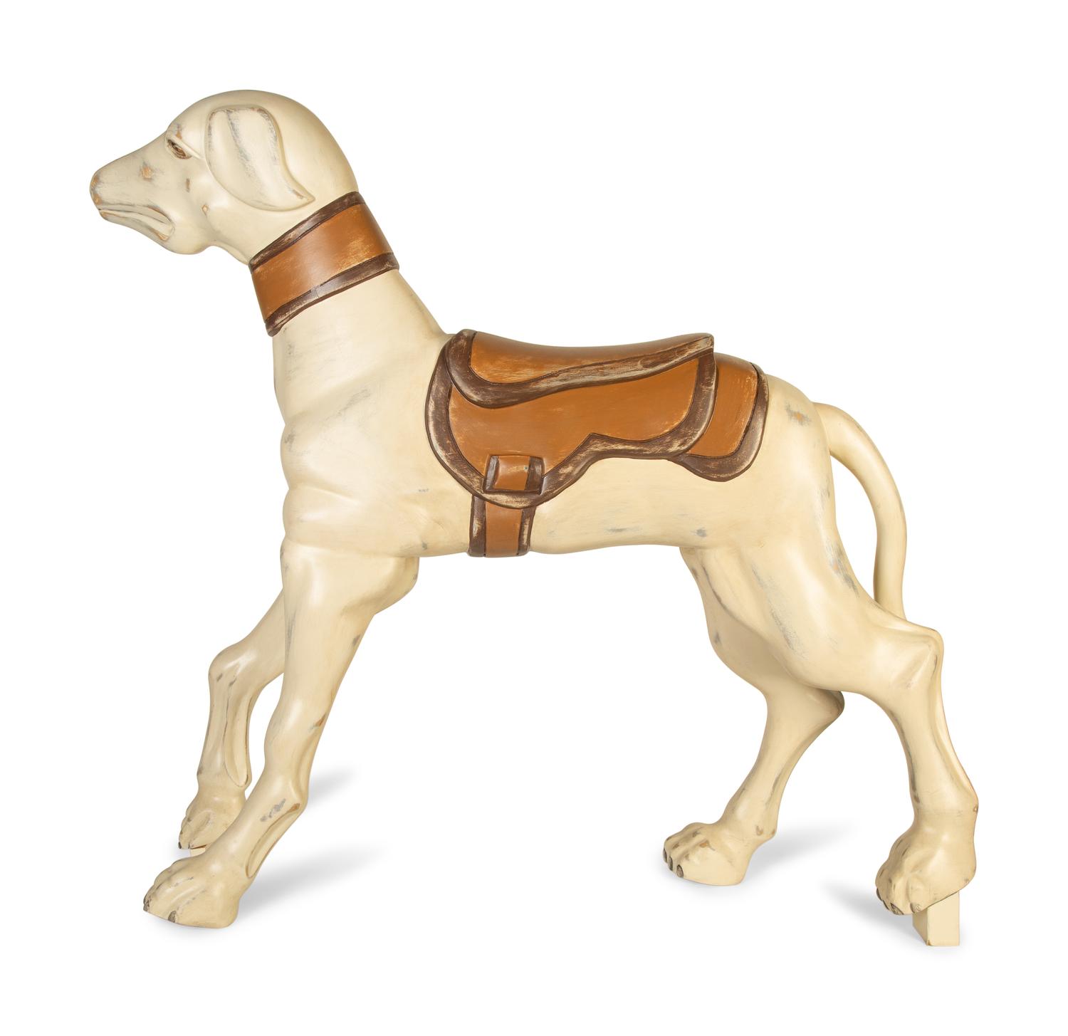 A Carousel Figure of a Standing Dog — 20th Century