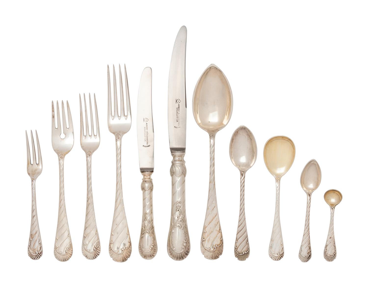 An Austro-Hungarian Silver Flatware Service
