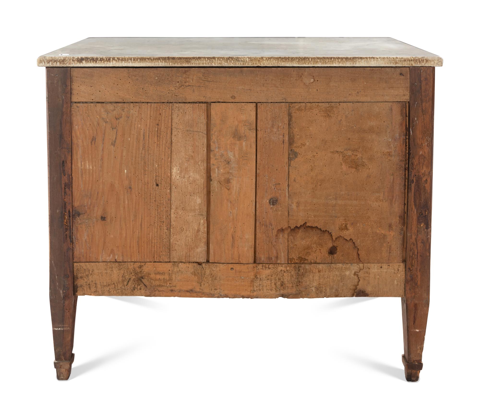 A French Provincial Fruitwood Marble-Top Bureau