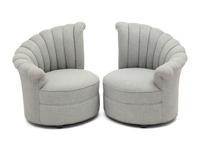 A Pair of Channel Back Slipper Chairs