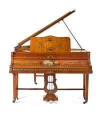 A Painted Satinwood Grand Piano