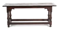 A Contemporary Stained Pine Refectory Style Table Height 30 3/4 x width 72 x depth 42 inches. — 20TH CENTURY