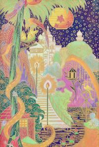 A Contemporary Wedgwood Fairyland Lustre Plaque, UK, 1970s