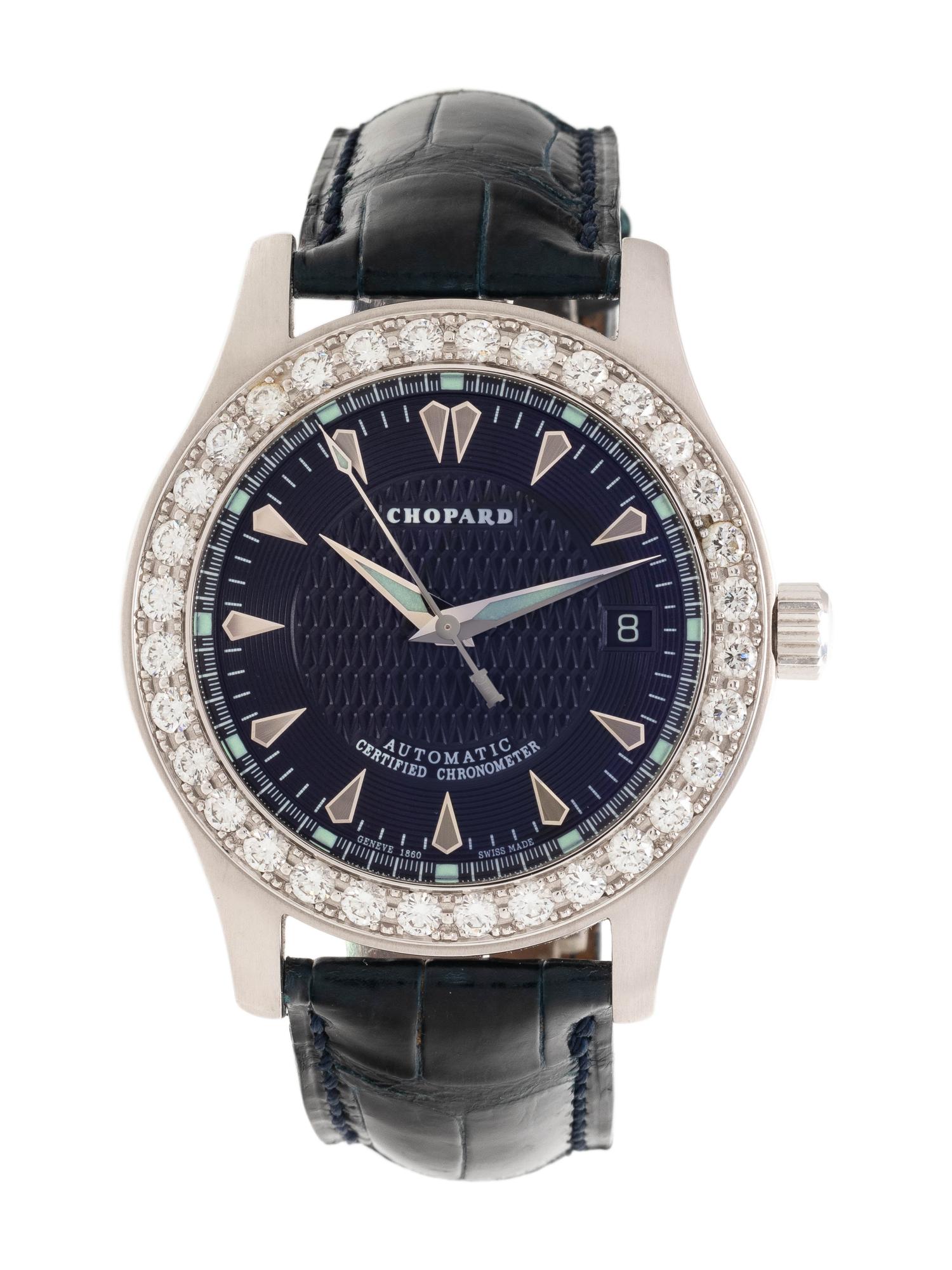 CHOPARD, 18K WHITE GOLD AND DIAMOND LIMITED EDITION 'L.U.C SPORT 2000' WRISTWATCH