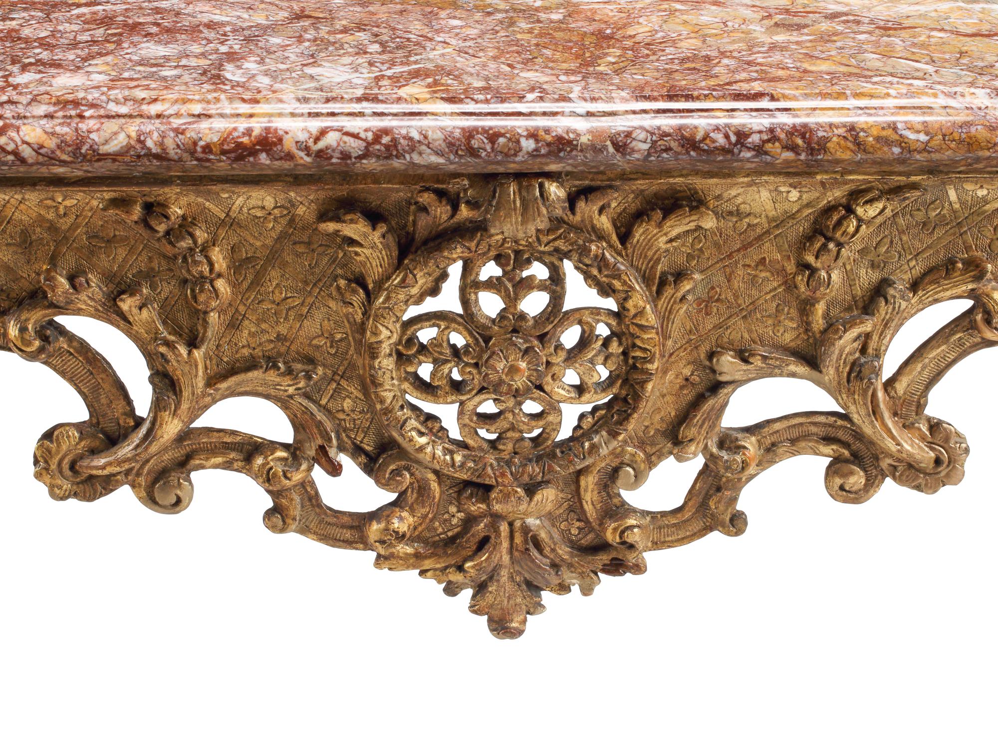 A Régence Giltwood and Marble-Top Console Table