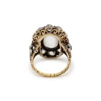 ANTIQUE, MOONSTONE AND DIAMOND RING