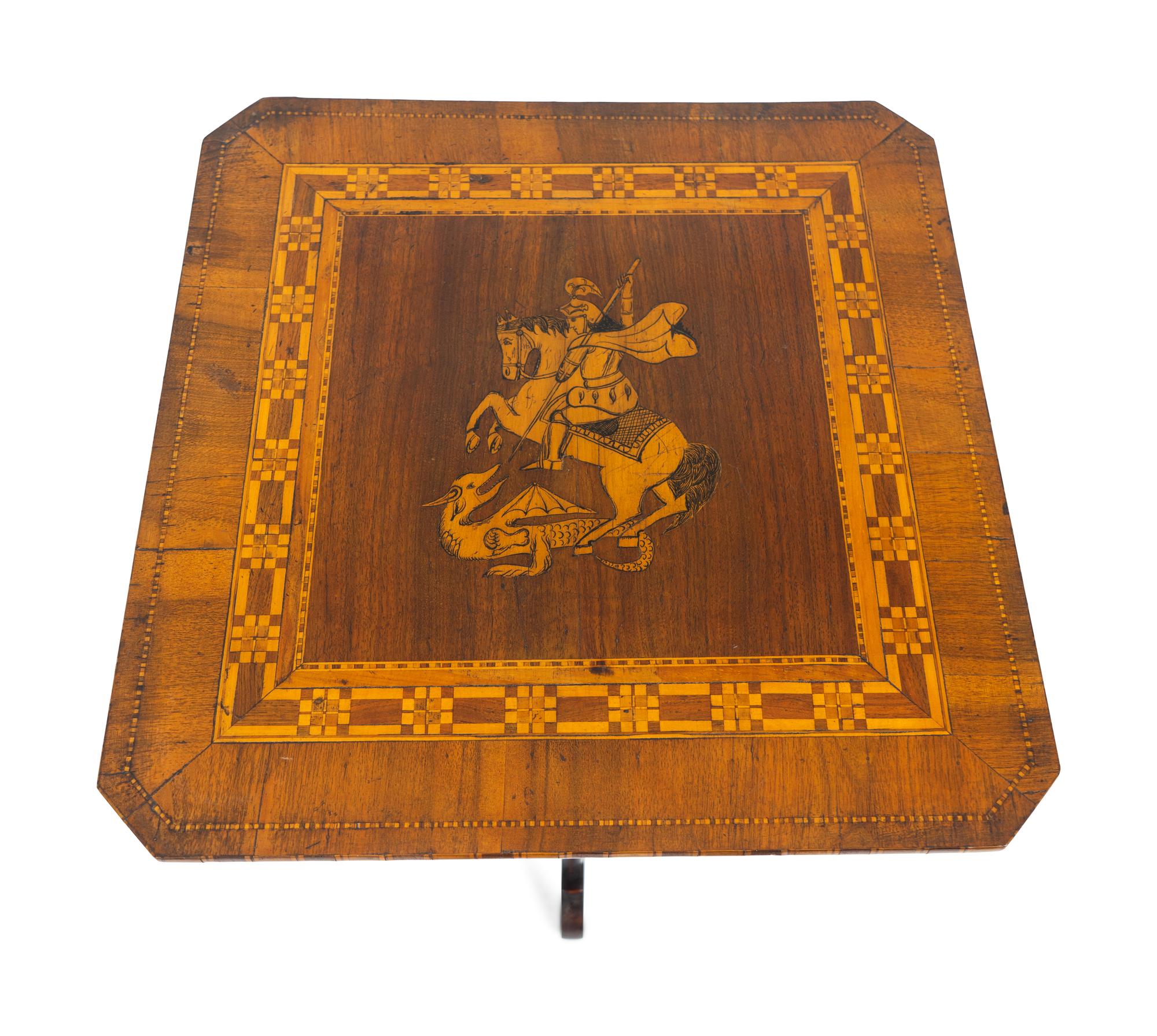 An Italian Beechwood Inlaid Side Table — 20TH CENTURY