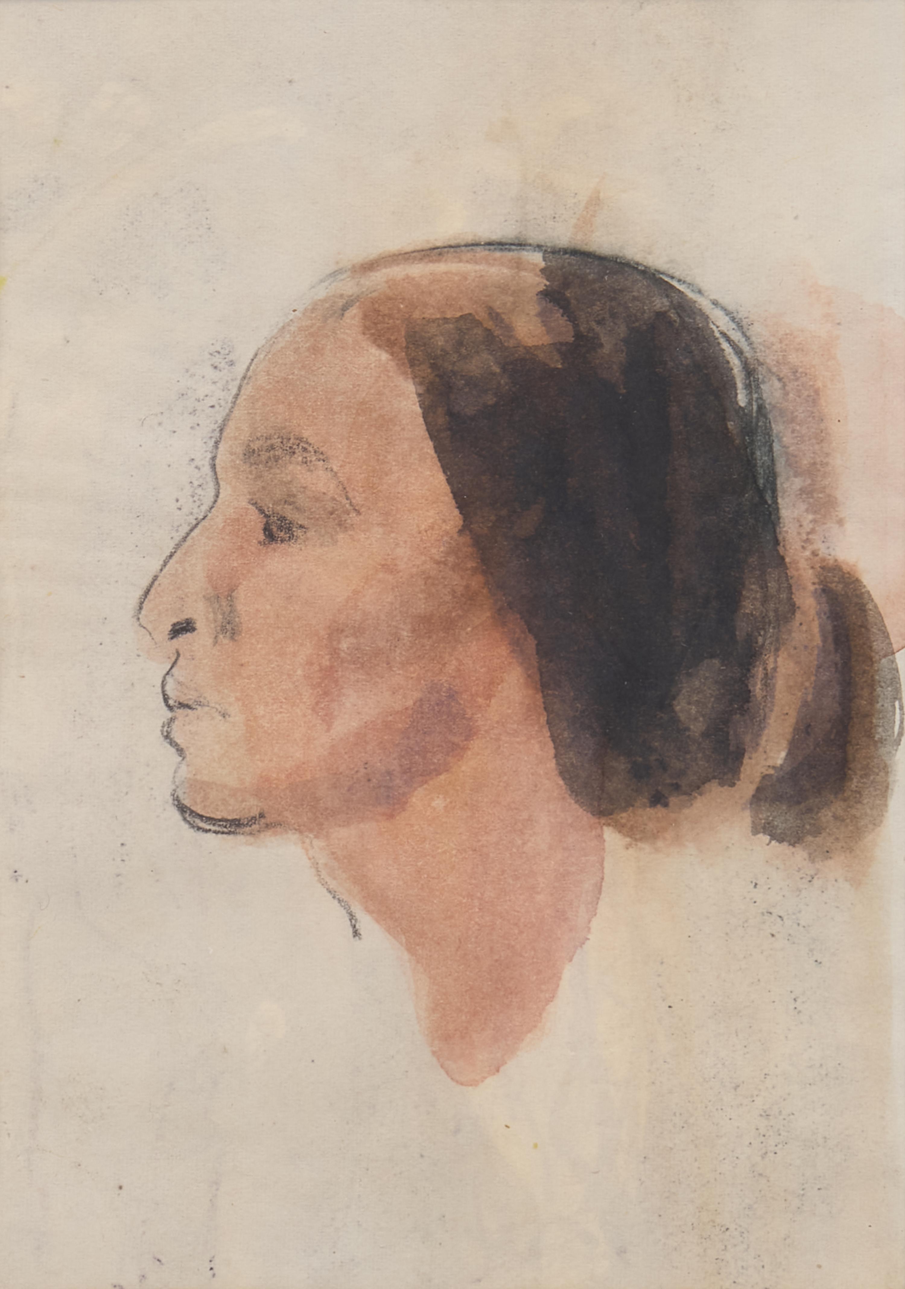 Carl Oscar Borg (American, 1879–1947) — In Conversation; with Woman in Profile (A Double-Sided Work)