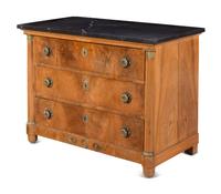 A German or Austrian Marble-Top Walnut Chest of Drawers