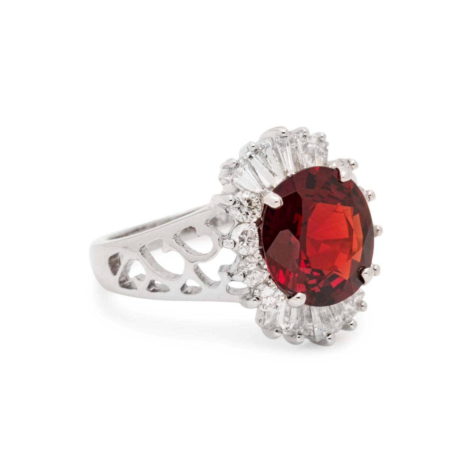 SPINEL AND DIAMOND RING