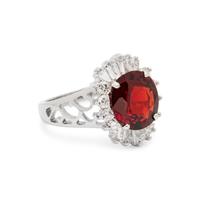 SPINEL AND DIAMOND RING