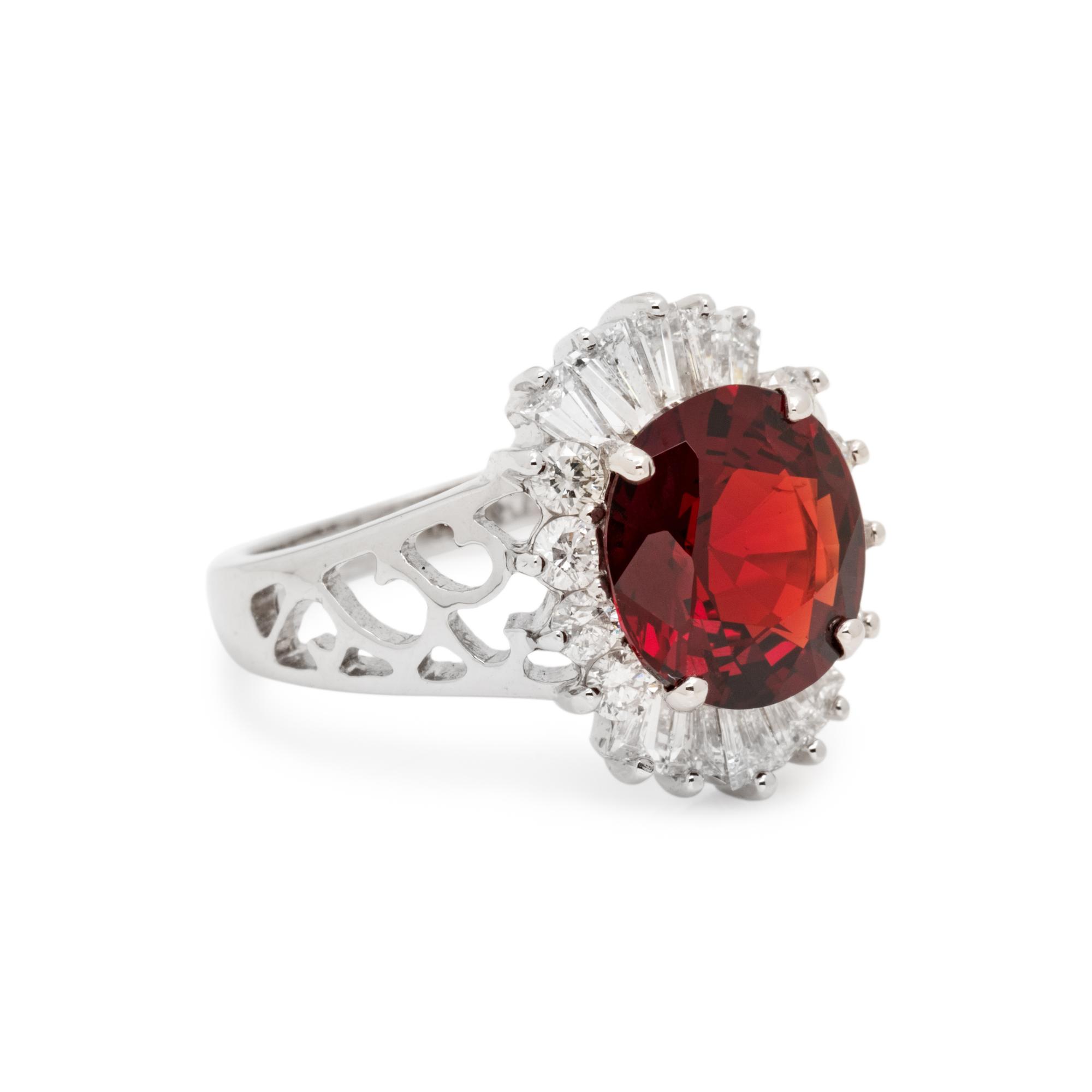 SPINEL AND DIAMOND RING