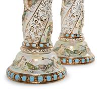 A Pair of Italian Porcelain Pedestals