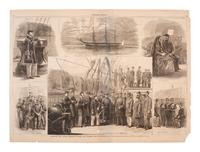 [CIVIL WAR] 3 photographs of D.G. Farragut with Harper's Weekly issues related to the famed admiral.