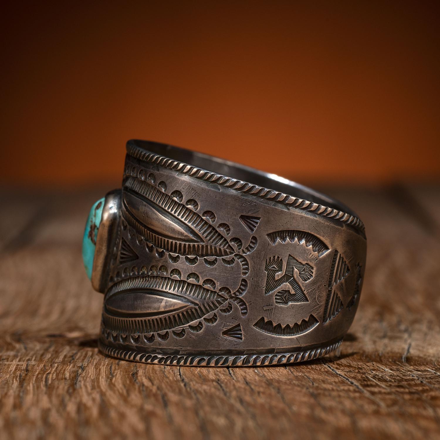 Navajo Silver and Turquoise Cuff Bracelet