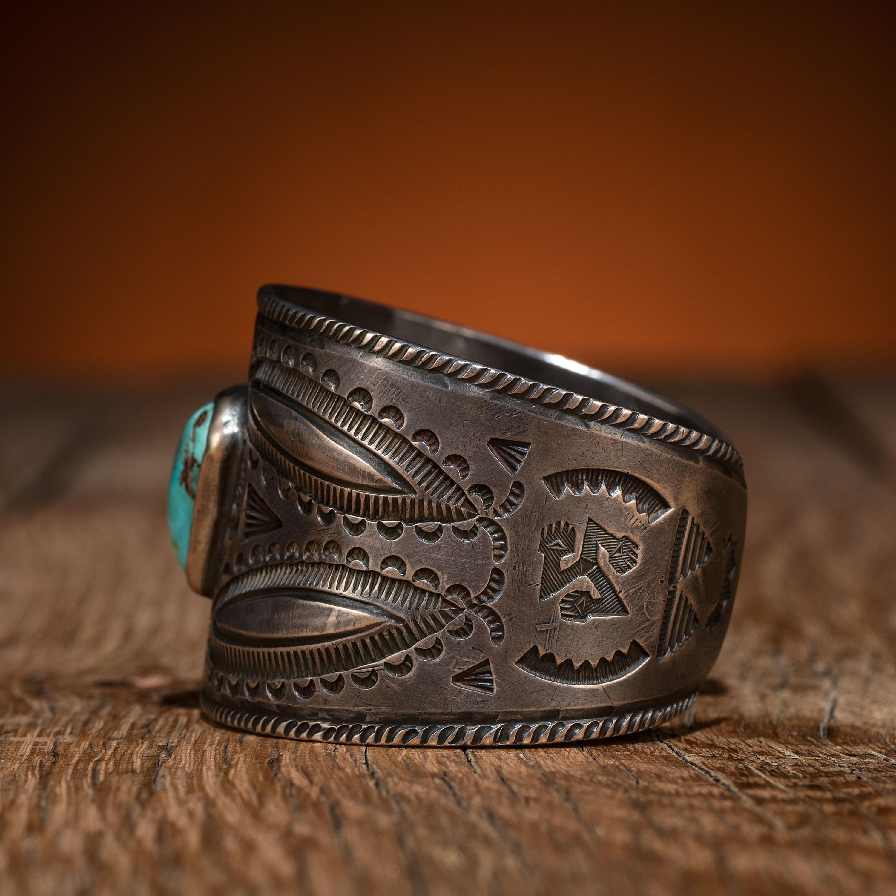Navajo Silver and Turquoise Cuff Bracelet