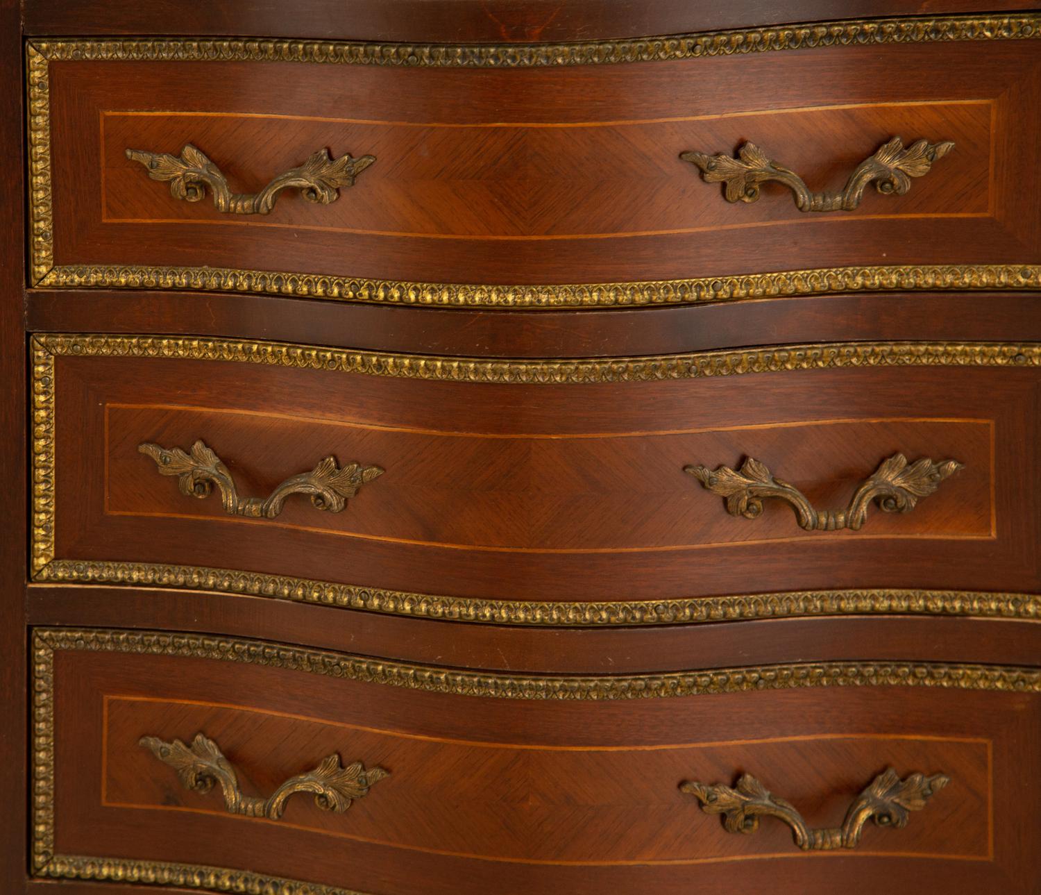 A Louis XV Style Gilt Bronze Mounted Marble Top Semainier