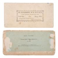 [CIVIL WAR] 2 stereoviews, incl. Battery Swamp Angel on Morris Island, SC & 7th NY at Camp Cameron.