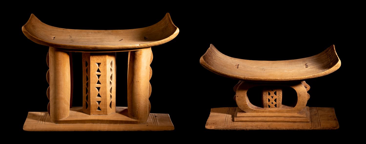 Two Ashanti Wood Stools