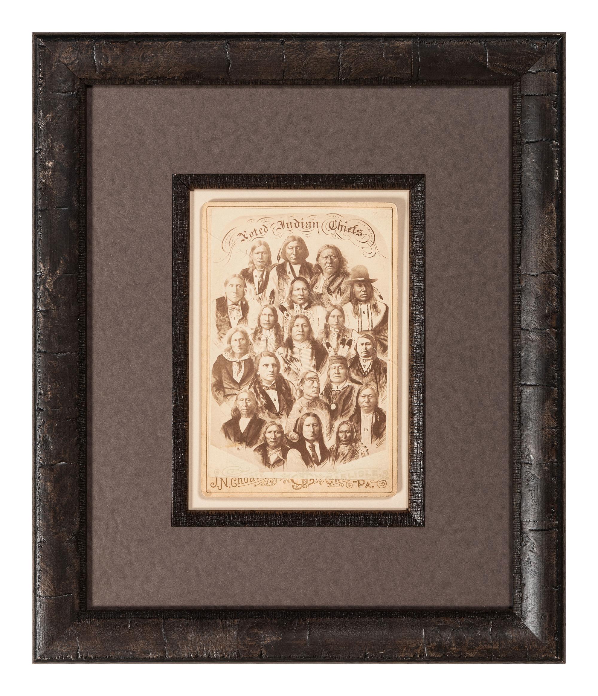 CHOATE, John N. (1848-1902), photographer. 3 cabinet cards of "Noted Indian Chiefs."