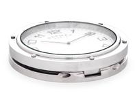 An Hermès Silver-Plate Desk Clock