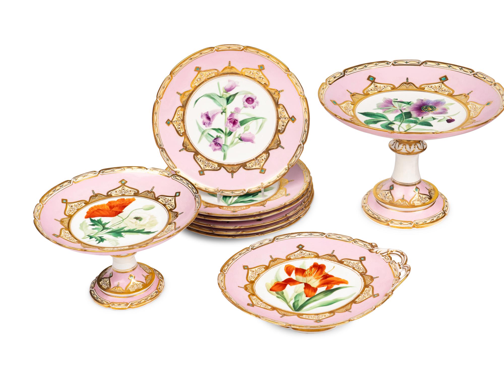 An English Porcelain Dessert Service