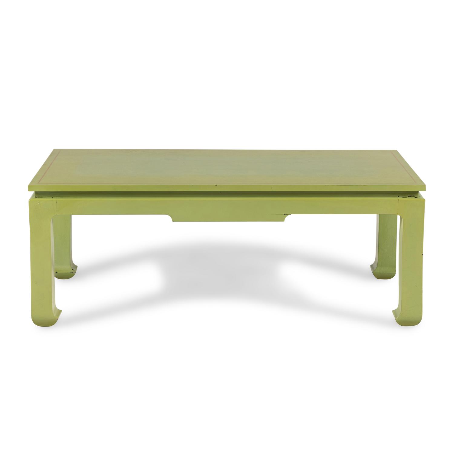 A Chinese Style Green Lacquered Low Table