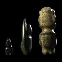 Three Mezcala Greenstone Crouching Figures