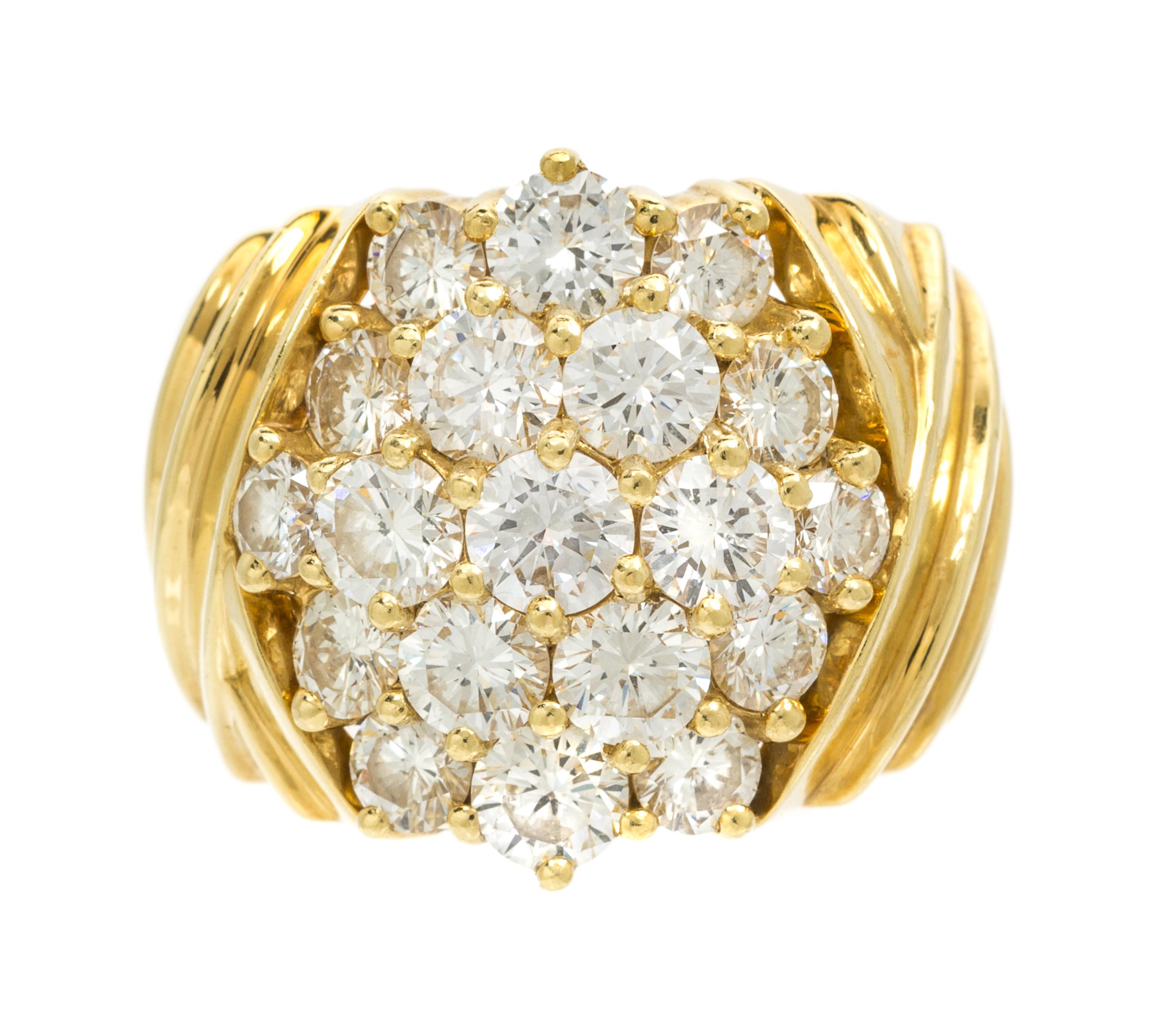 An 18 Karat Yellow Gold and Diamond Ring, Jose Hess, 12.90 dwts.