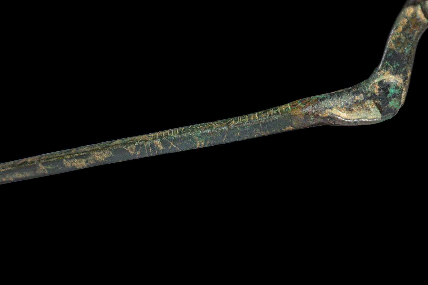 A Luristan Bronze Pin with Ibex Terminal