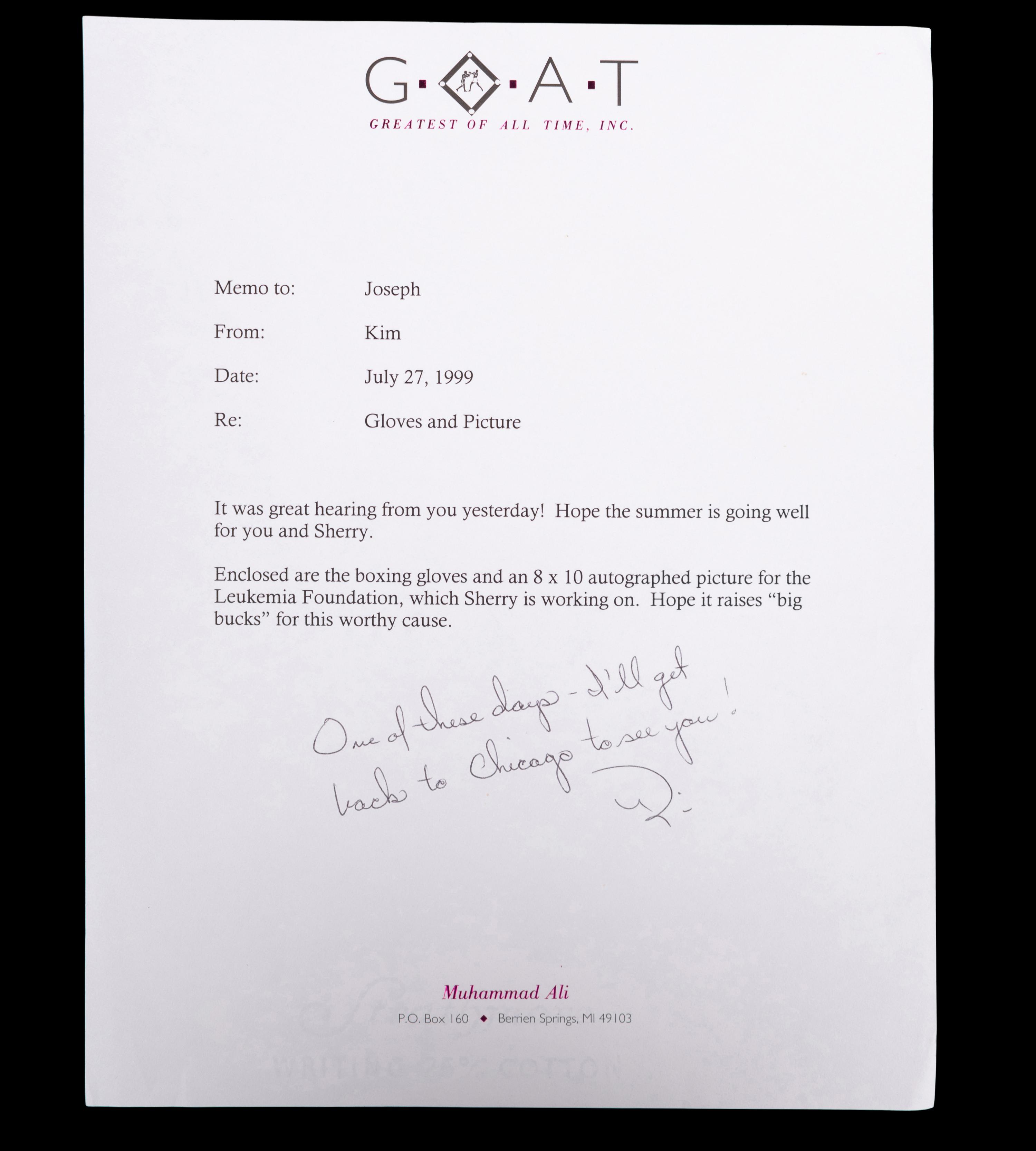 A Muhammad Ali Signed Autographed Everlast Boxing Glove (Left) Sourced Directly from Ali's G.O.A.T. Agency (BAS Beckett Authentication Services Certified),
