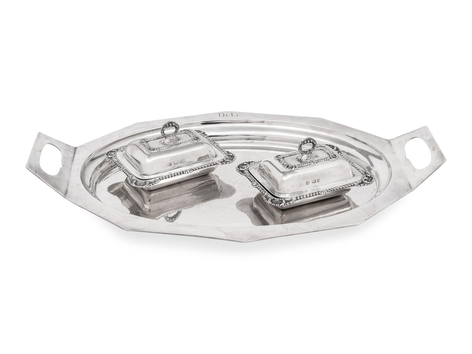 A Pair of English Silver Miniature Covered Dishes