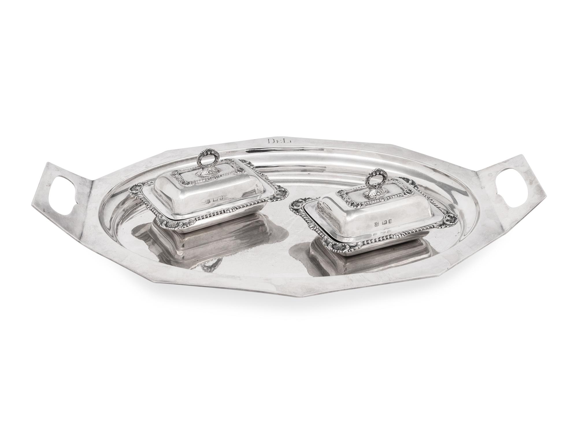 A Pair of English Silver Miniature Covered Dishes