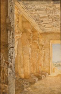 Two Sketches of Abou Simbel Temple, Egypt