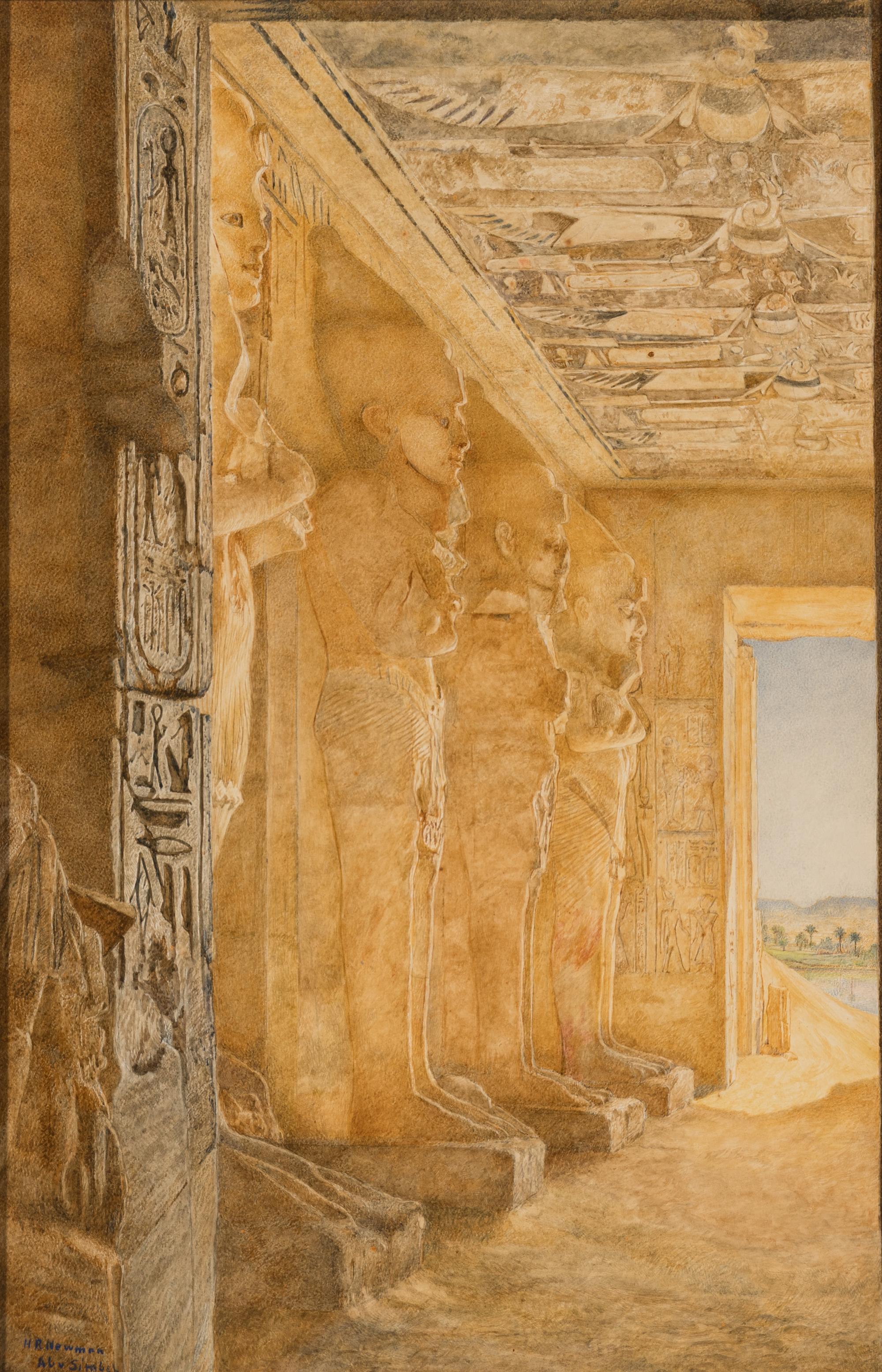 Two Sketches of Abou Simbel Temple, Egypt