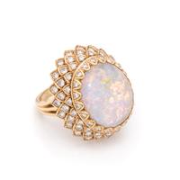 OPAL AND DIAMOND RING