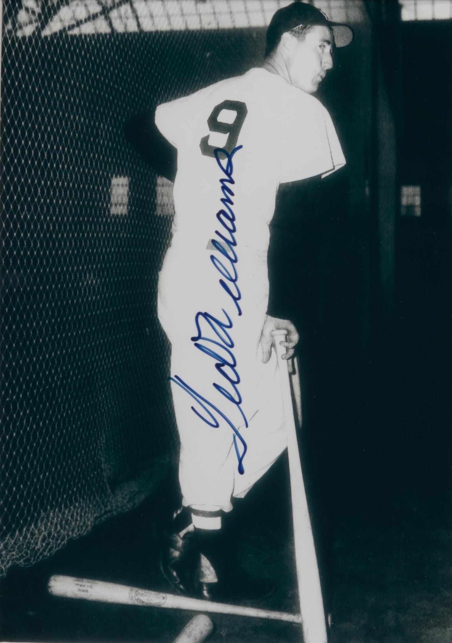 A Joe DiMaggio, Mickey Mantle, Ted Williams Signed Numbers Display,