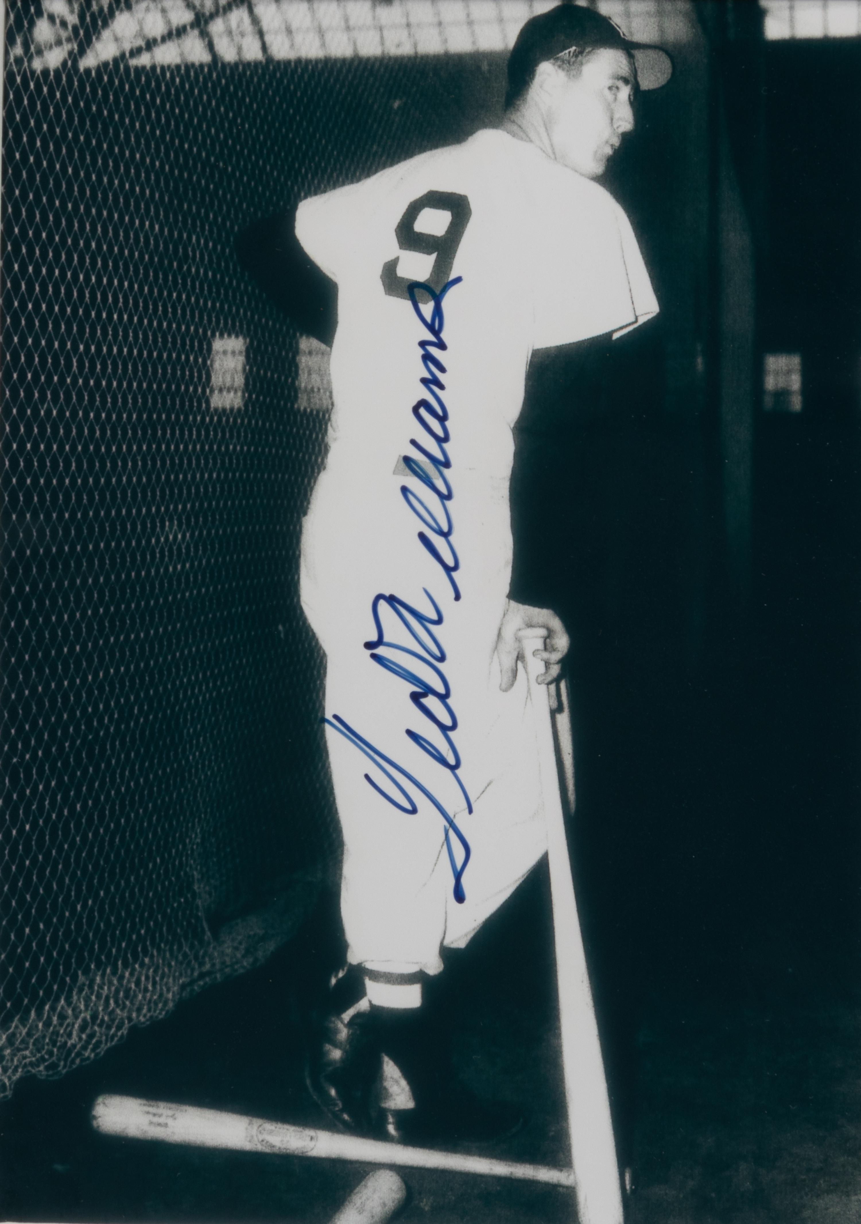 A Joe DiMaggio, Mickey Mantle, Ted Williams Signed Numbers Display,