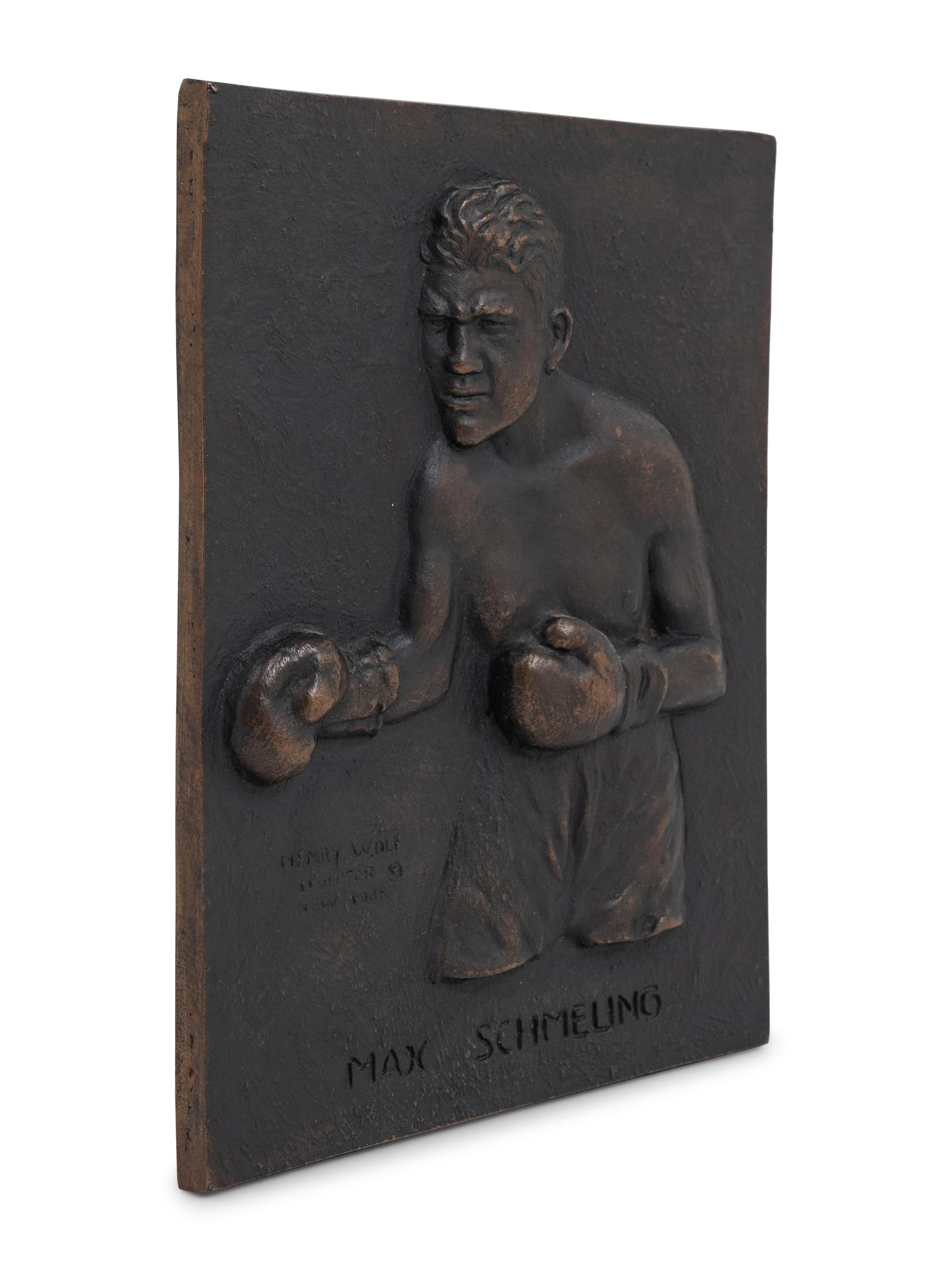 An Original 1930 Bronze of Max Schmeling Plaque by Henry Wolf,
