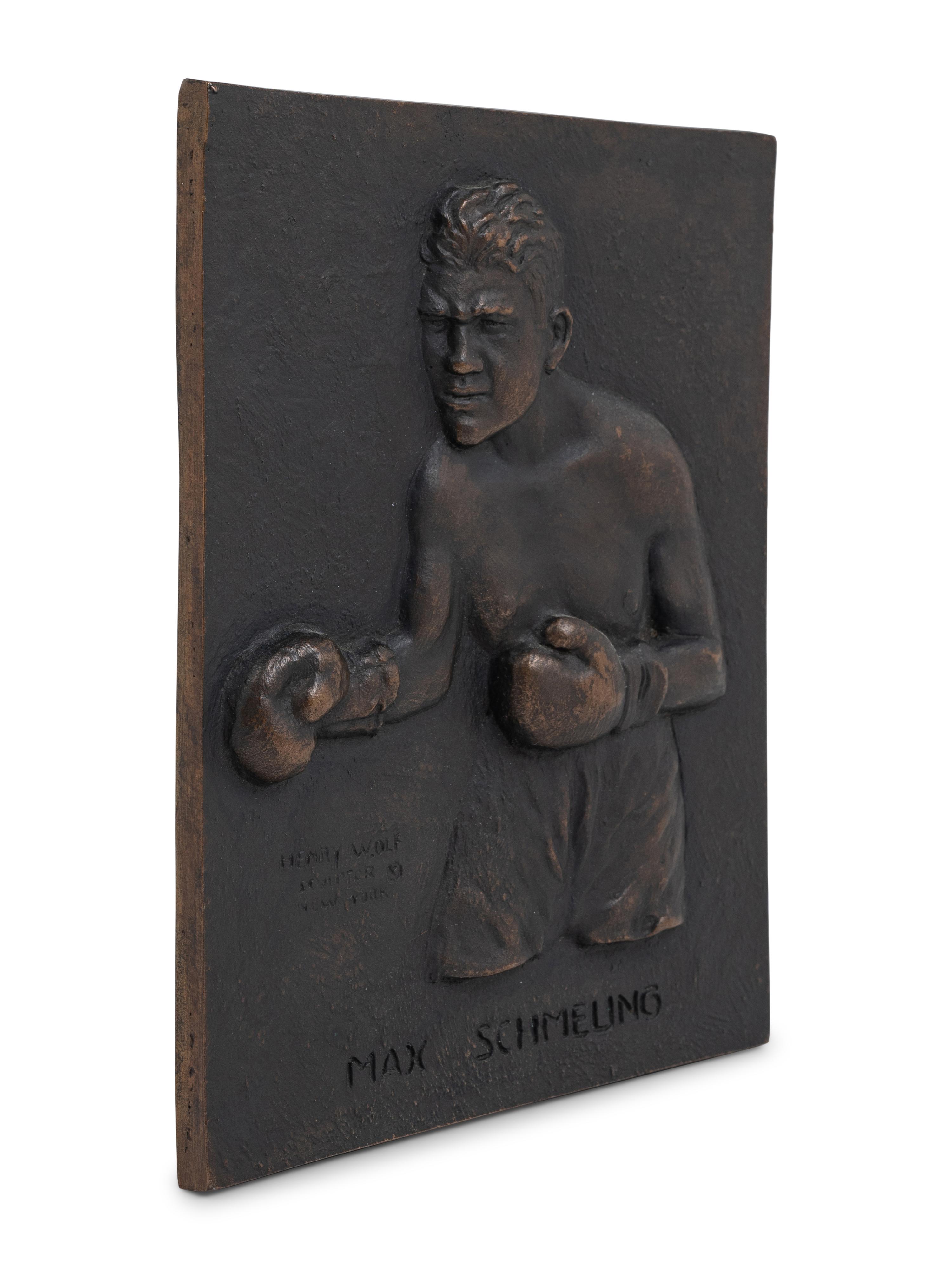An Original 1930 Bronze of Max Schmeling Plaque by Henry Wolf,