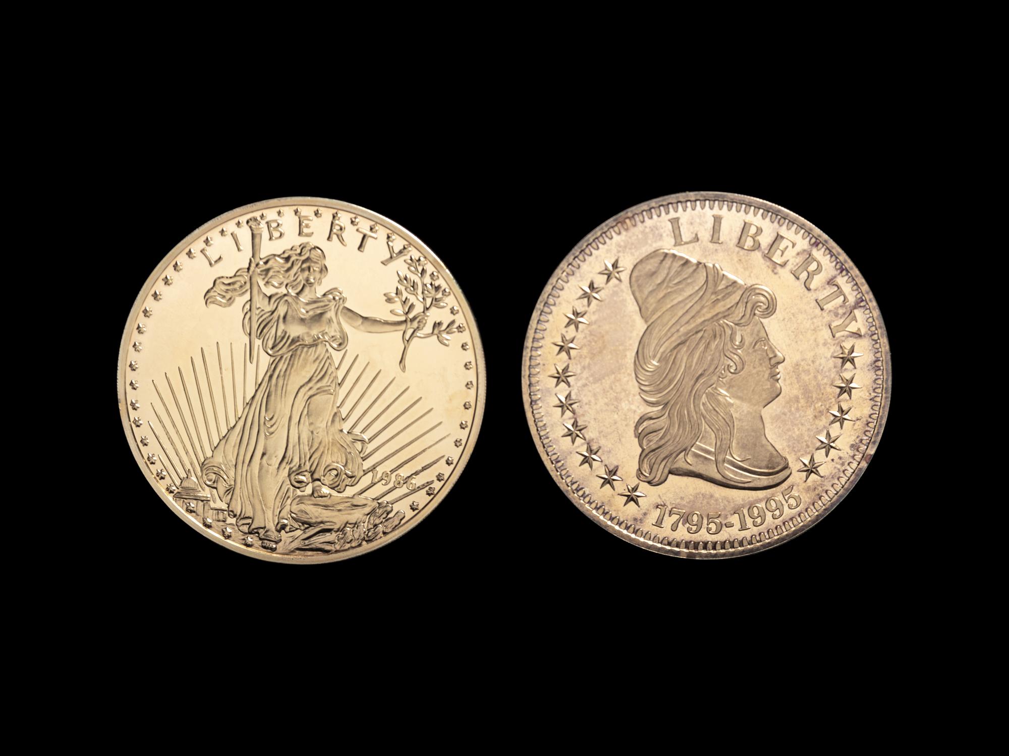 [PRIVATE ISSUE] Two 1/2-Pound Gold-Plated Silver Rounds