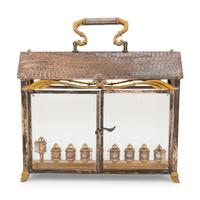 A Yossi Swed Silver, Silver-Gilt and Glass Menorah