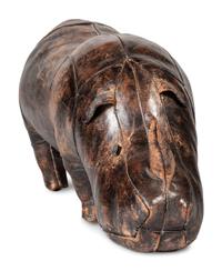 A Leather Rhinoceros Footstool