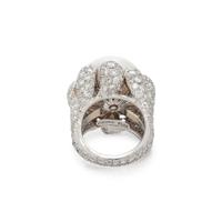 DAVID WEBB, CULTURED SOUTH SEA PEARL AND DIAMOND RING