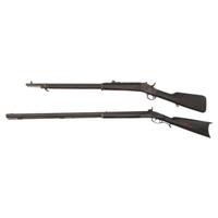 3 Antique Guns: Remington Rolling Block Rifle, Half-Stock Percussion Rifle, Allen & Wheelock Single Shot Pistol