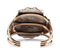 14K Gold Wire Cuff Bracelet, with Blue Jay Mosaic Inlay