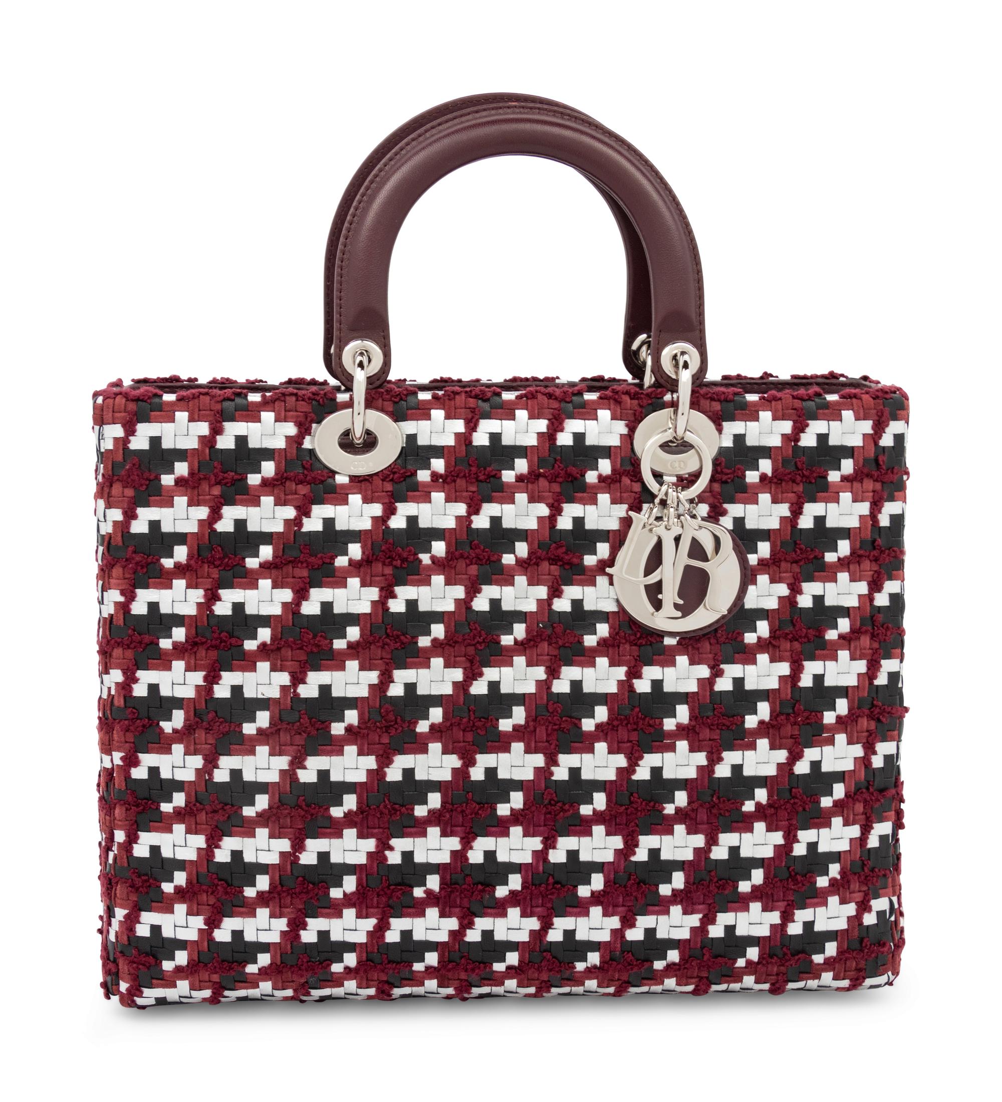 Christian Dior Woven Leather Medium Lady Dior Bag, 2013